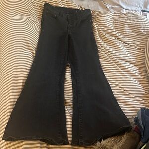 American Eagle Outfitters Black Festival Flare button up jeans.   Size 2